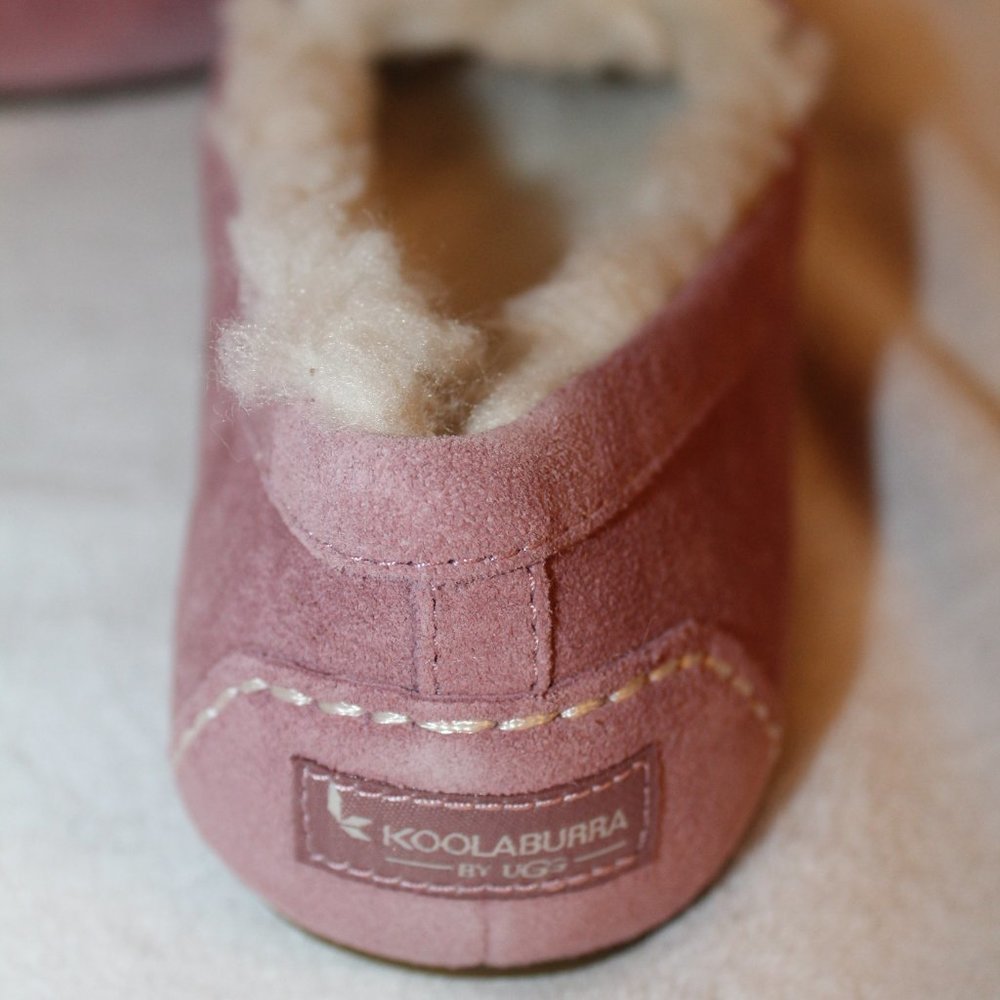 NIB UGG KOOLABURRA WOMEN'S SUEDE FUR SLIPPERS PINK - Picture 5 of 6